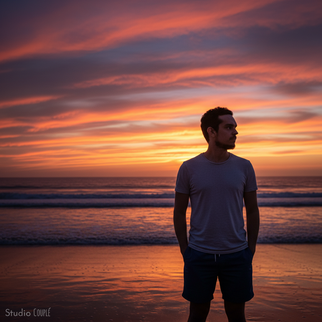 Beach Sunset Male 1