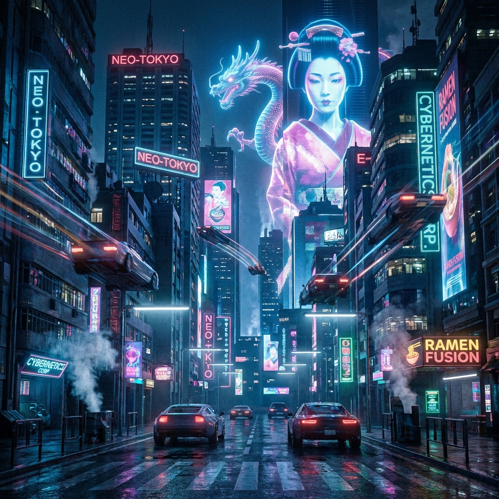Cyberpunk City AI Generation